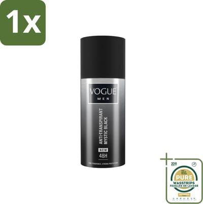 1 x Vogue Men - Mystic Black - Deodorant Spray - Anti-transpirant - 150 ml- Deodorant Spray - Anti-transpirant - Mannelijke Geur - Patchouli - Sandelhout