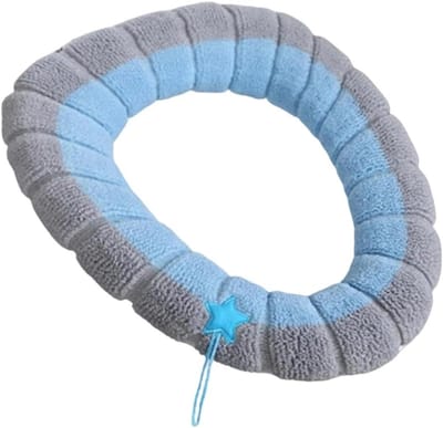 Toiletbril Hoes - Warm Kussen - Badkamer Comfort - Wasmachine Bestendig - 42 x 32 cm - Blauw