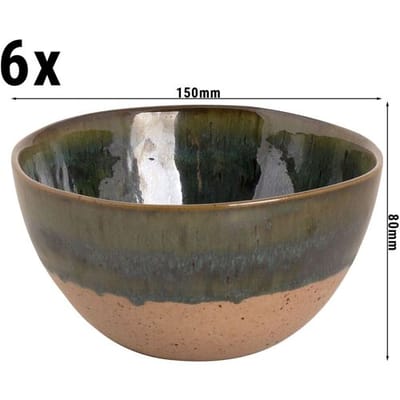GGM Gastro (6 Stück) WISTERIA - Schale - 80 cl - Ø 150mm - Grün/Beige