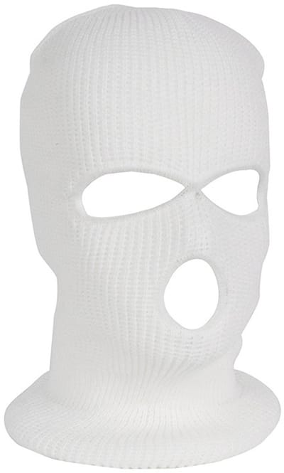 1 warm wintermasker, masker met 3 gaten, gebreid ski-koud fietsmasker, multifunctioneel masker, motor- en fiets-skimuts,wit