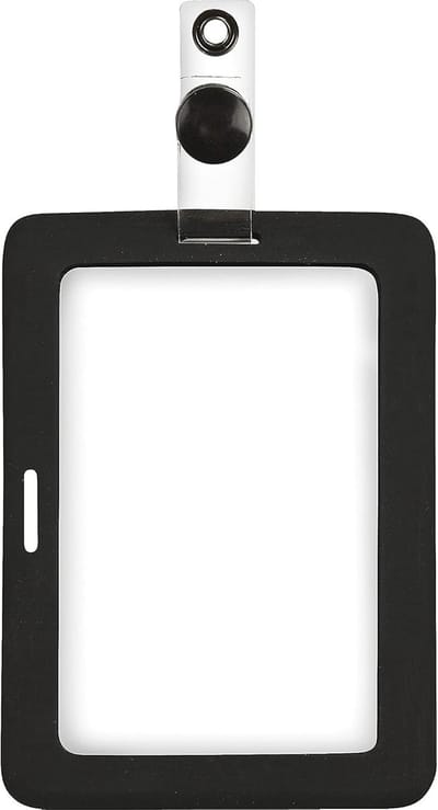 Badge Houder voor Sleutel- en ID-Kaarten - Rubber Zwart, 4 x 2,75 inch