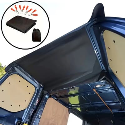 Ultiluxe® Afdak hoes voor bus - Zwart - Zonnescherm, regenbeschermer, weerbestendig - Met klemmen - 180 x 115 cm - Voor de achterklep, achterdeur, deuren - Oxford stof - Beschermingshoes - Camper, auto, aanhanger