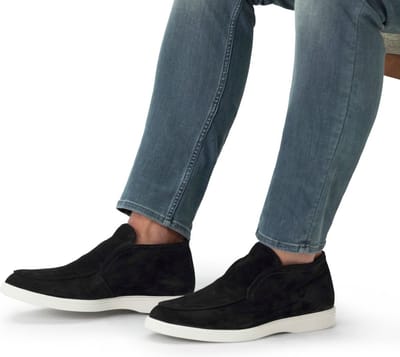 Manfield - Heren - Zwarte suède boots - Maat 40
