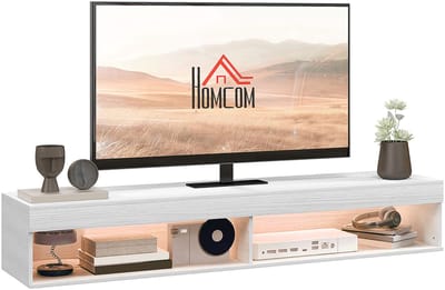 HOMCOM-TV-meubel - Houten - 180x40x30cm - Wit