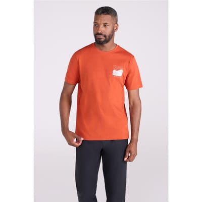 Mountain Warehouse Heren Verover Nieuwe Hoogten Biologisch Katoenen T-Shirt (Roest)