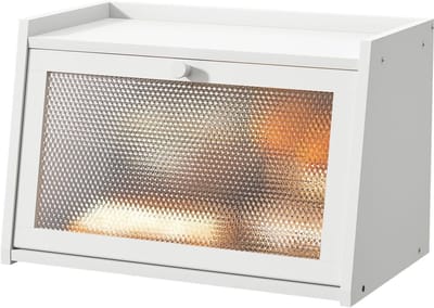 Grote Brooddoos - Brood Opslag - Keuken Organiseren - Met Rustiek Venster - 41.9 x 24.9 x 26.9 cm - Zwart