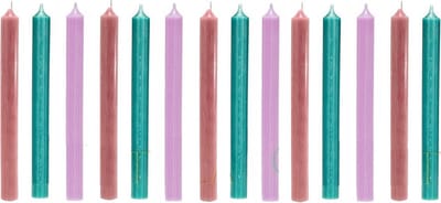Cactula gekleurde dinerkaarsen dinerkaars kaars kaarsen 2.1 x 19,5 cm Kleur Sweet Tooth | Roze / Turquoise / Lila 14 stuks