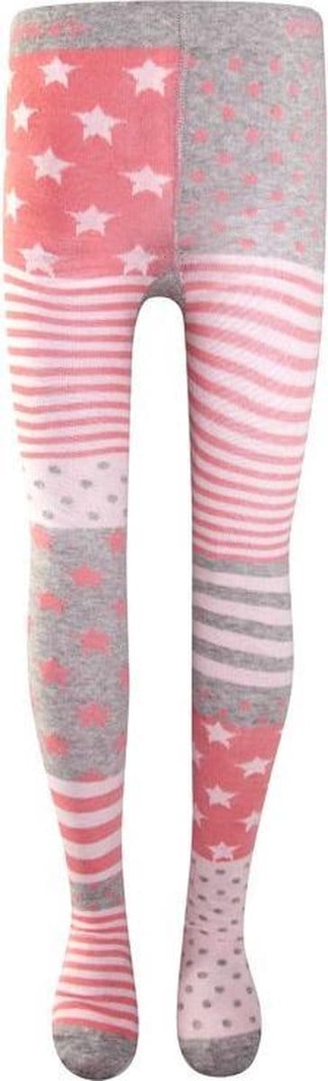 Kindermaillot Strepen, Stippen en Sterren - Lichtgrijs/Roze - 98/104