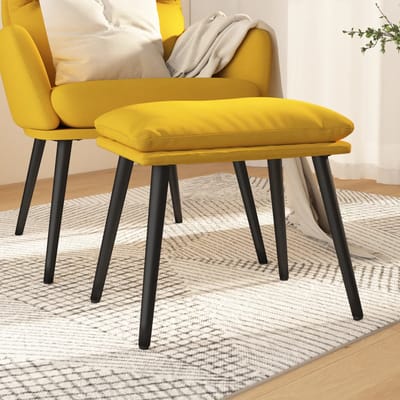 vidaXL - Voetenbank - 45x29,5x35 - cm - stof - mosterdgeel