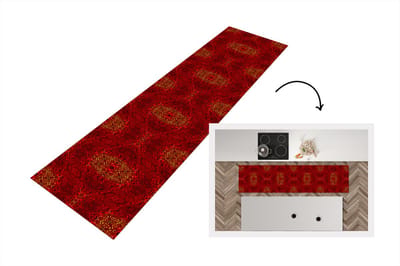 Keukenloper - Loper keuken - Patroon - Abstract - Rood - 200x50 cm - Keukenloper vinyl