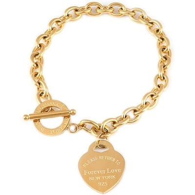 Stalen Armband Voor Vrouwen Roestvrijstalen Armbanden Hart Hanger Armbanden Mode Ketting Armbanden Vrouwen Dikke Armband Sieraden Cadeau beige