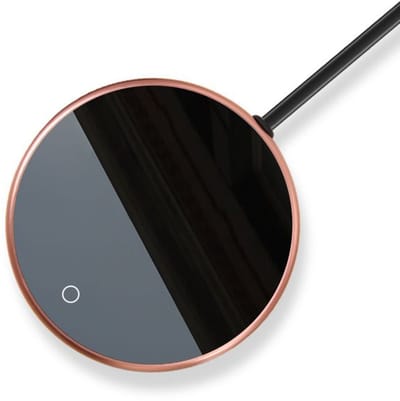 Oneay Kopjeswarmer met automatische uitschakeling – elektrische bekerwarmer voor kantoor, geschikt voor koffie, thee, melk, theepotten en kaarswas, met gehard glazen verwarmingsplaat en metalen behuizing - Goud