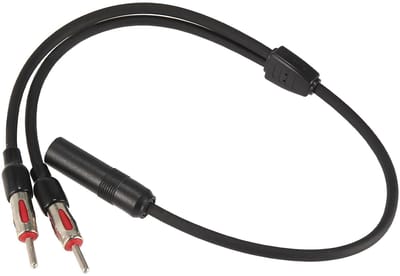 Allecto - Universele Auto Radio Antenne Splitter - 1 Vrouwelijke naar 2 Mannelijke - Eenvoudige installatie - Compatibel met autoradio's - Antenne-...