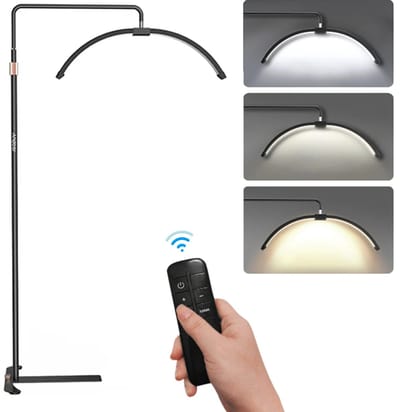 NordHaus LED Vloerlamp voor Video - Halvemaanlamp - Beauty Fill Light - Dimbaar 3000K-6000K - 180 cm Zwart met Afstandsbediening