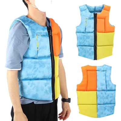 Gilet de sauvetage pliable portable Accessoire pour dériveur Surf Natation Grande flottabilité M orange