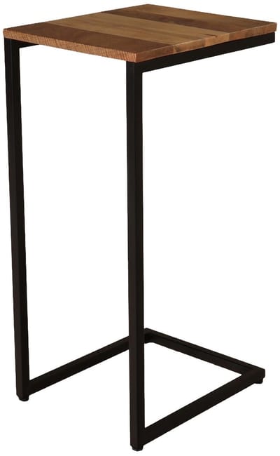 Bijzettafel industrieel Jerry 70cm lichtbruin duurzaam mangohout laptoptafel mango side table