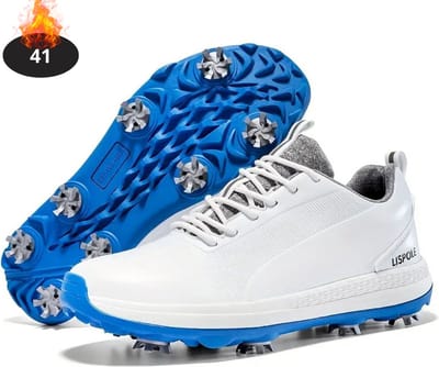 Livano Golfschoenen Heren - Golfkleding - Golfschoenen Antislip - Waterdicht - Golfen - Met Spikes - Wit - 41