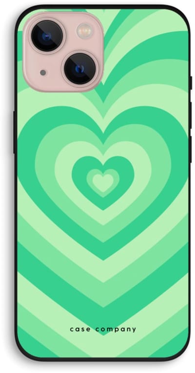 Case Company® - Hoesje geschikt voor iPhone 13 hoesje - Hart Groen - Biologisch Afbreekbaar Telefoonhoesje - Bescherming alle Kanten en Schermrand