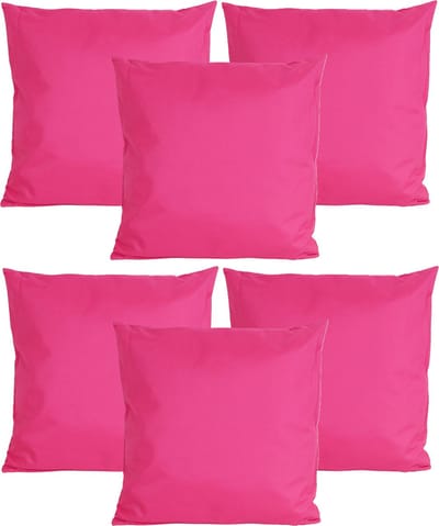 Anna's collection Buiten of tuin sier kussens - 6x - fuchsia roze - 45 x 45 cm - binnen/buiten - zitkussens tuinbank