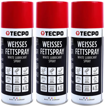 Witte Vetspray - Smeervet Spuitbus - Corrosie Bescherming - Hoge Drukbelasting - 3 x 400 ml - Wit