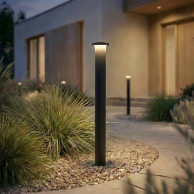 Lindby LED tuinpadverlichting Cirel, hoogte 65 cm, zwart, IP65