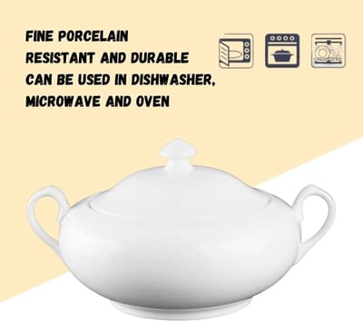 Wilmax WL-992491/A Terrine met deksel 2800ml Porselein Wit