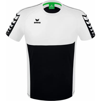 Erima Six Wings T-Shirt Kinderen - Wit / Zwart | Maat: 128