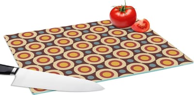 Glazen Snijplank - 39x28 - Retro - Vintage - Design - Cirkel - Snijplanken Glas