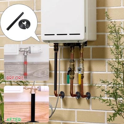 6x Zwarte Radiatorpijp Afdekking 200mm en 6x Radiator Kraag Ø15mm - Afdekset voor CV Leidingen