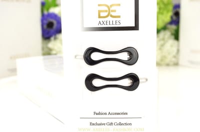 Trendy haarspeldje in eco-componenten, 2 set (zwart)