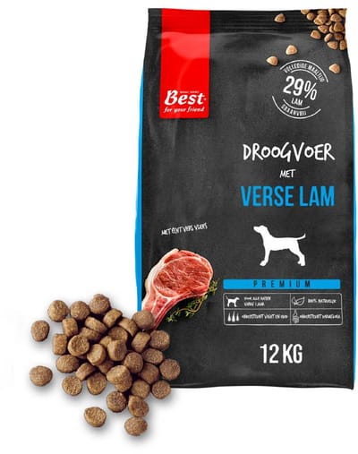 Best For Your Friend by Rosewood Hondenbrokken Lam 12 kg - Hondenvoer - Tarwevrij - 29% Verse Lam