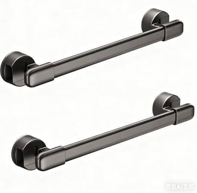 Zuignap Greep - Douche Steun - Veilige Badkamer - Gereedschapsvrij Montage - 30cm Lengte - Grijs