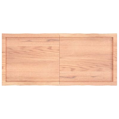 vidaXL Tafelblad natuurlijke rand 120x50x(2-6)cm eikenhout lichtbruin