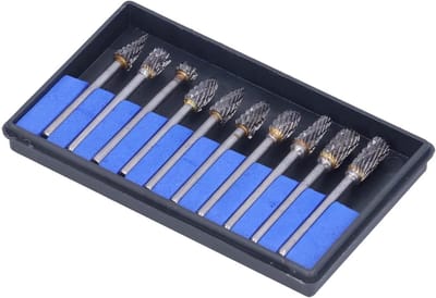 10 Stuks Roterende Vijl Wolfraamcarbide Slijpbraam Slijpkopsetset voor Houtbewerking Enkele Snede Zilver Uw Werkmaten Hoge Korrel 10 Stuks 1 in Vijl Zijn (#1)