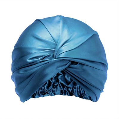 Livano Zijden Slaapmuts - Satijnen Nachtmuts - Silk Bonnet - Sleep Cap - Haarverzorging - Satin - Verstelbaar - Voor Zacht & Stralend Haar - Blauw