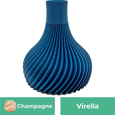 Virella moderne vaas – Decoratieve vaas - Champagne - 3d geprinte vaas – geschikt voor droogbloemen - 20CM