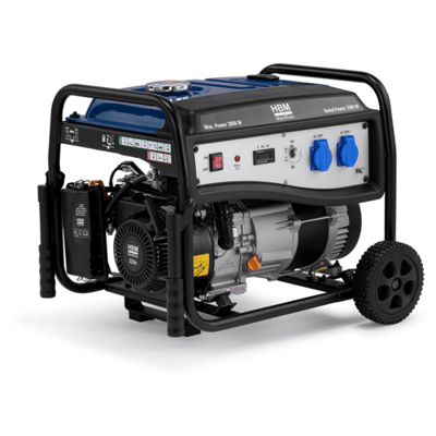 HBM aggregaat 223 cc benzinegenerator 230V 3,8 kW, 4-takt OHV, trekstart, 2 stopcontacten, verrijdbaar