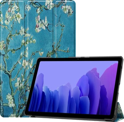 Hoesje - Geschikt voor Samsung Galaxy Tab A7 (2020) - Dun & Stevig - Hardcover Book Case - Trifold Bookcase Hoes - Hard Cover - Tablethoes - Bloesem