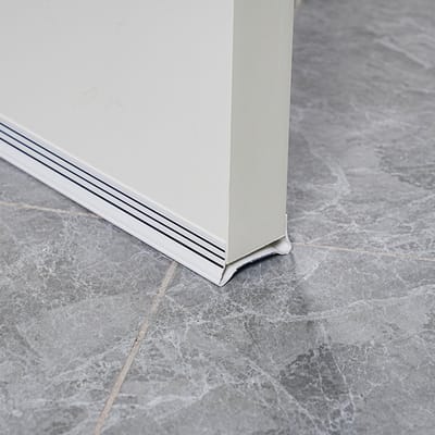Zelfklevende deurrubber - Geluidsisolatie - Deurrubber onderzijde - Deurtochtstrip met vilt - Deurafdichtingsstrip - Zelfklevend - Bescherming tegen kou (wit)