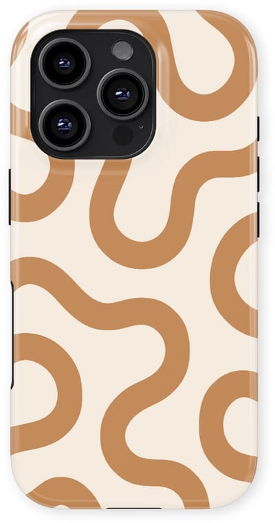 DripCase Motion Flow Tough Hoesje geschikt voor iPhone 16 Pro | Backcover met Mag | Trendy Design | Valbescherming | Warm Whisper