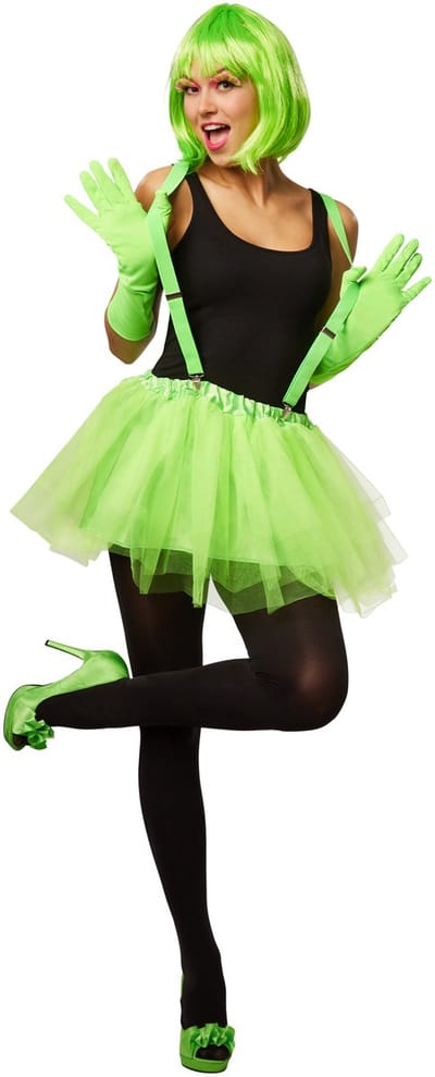 dressforfun - Tutu tulerok met bretels groen S/M - verkleedkleding kostuum halloween verkleden feestkleding carnavalskleding carnaval feestkledij partykleding - 301981