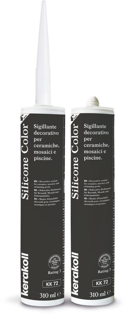 Kerakoll - Silicone Color - KK72 - Siliconenkit - Kleur 72 Licht Donker Grijs, Antraciet - Verkrijgbaar in 50 Kleuren - Greenbuild rating 3