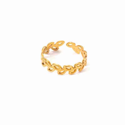WeLoveSilver - ring - chirurgisch staal - open blaadjes - goudkleurig