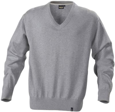 Moderne fijngebreide Heren trui met V-hals katoenen truitje pullover | Maat M
