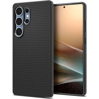 Spigen Liquid Air Hoesje Geschikt voor Samsung Galaxy S25 Ultra - Back Cover Flexibel TPU Matte Zwart