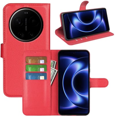 MobyDefend Hoesje - Geschikt voor Xiaomi 17 Ultra - Kunstleren Wallet Book Case (Sluiting Voorkant) - Rood