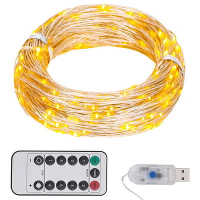 vidaXL - Lichtslinger - met - 150 - LED's - 15 - m - warmwit