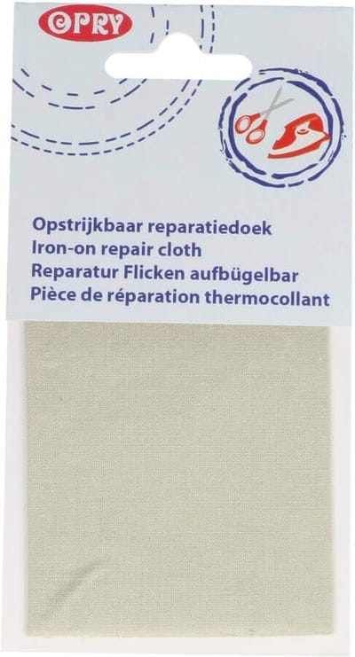 opry Reparatiedoek opstrijkbaar licht grijs