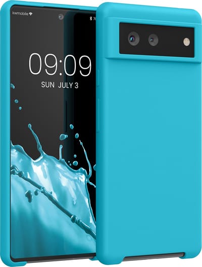 kwmobile telefoonhoesje geschikt voor Google Pixel 6 - Hoesje met siliconen coating - Smartphone case in ijsblauw