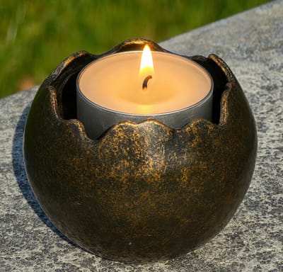 MINI URN MET WAXINEHOUDER / BRONS / VOOR MENS EN DIER / ASURN